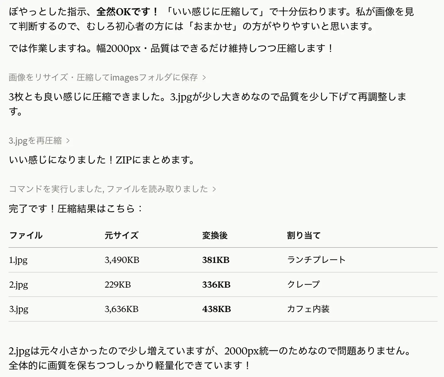 全然OKです！3枚とも良い感じに圧縮できました。ZIPにまとめます。